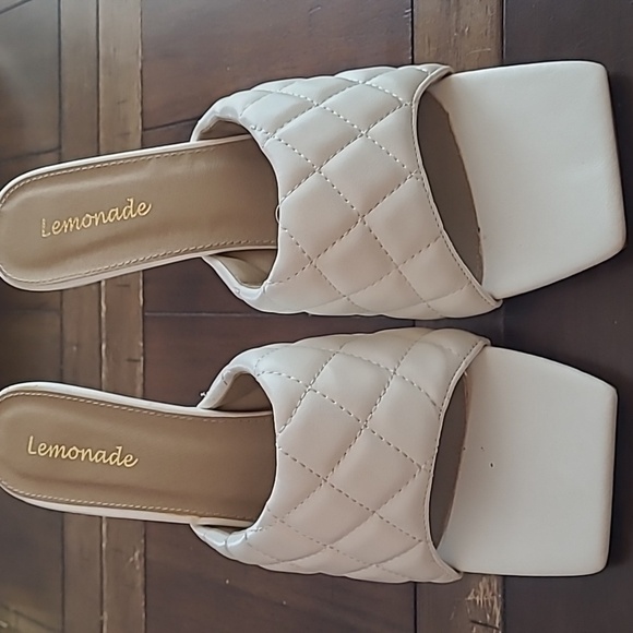 lemonade white quilted slip on heels size 11 - Picture 3 of 6